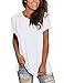 White Tshirts for Women Basic Shirts Short Sleeve Tops Plain Crewneck Tees M