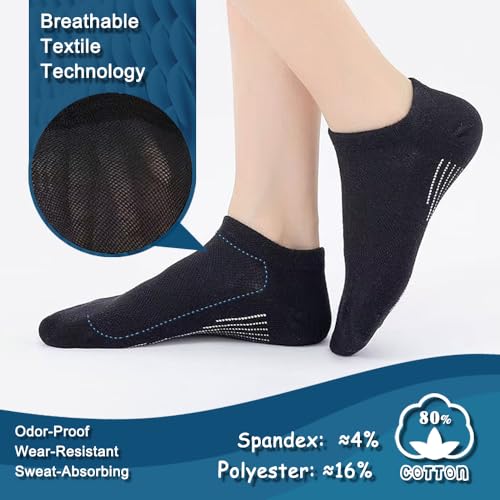 Low Cut Cotton Sock Solid Black Ankle Sock Soft Cotton Blend Sweat Proof for Daily Wear and Athletic Solid Color Style for Men's Gift Packaging 8 in 1 Easy Carrying US Size: 6-92