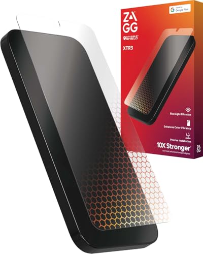 Image of ZAGG Glass XTR3 Google Pixel 9 Pro XL Screen Protector - 10X Stronger with Recycled Glass, Enhanced Eyesafe Blue Light Filter, Anti-Reflective, Easy Installation