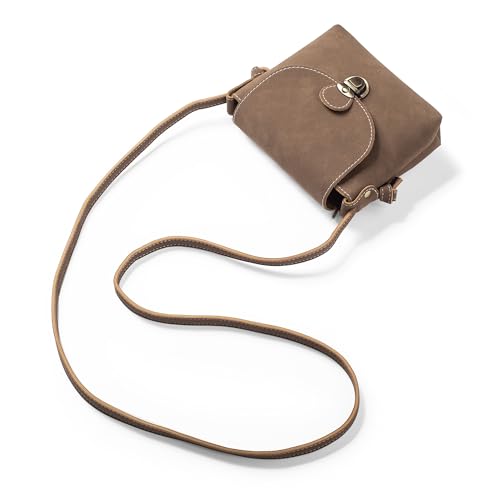 Image of LaRechor Small Cross Body Bag for Women with ANTI-THEFT LOCK Vegan Leather Mini Ladies Handbag Shoulder Side Bag for Holiday Travel Summer (Coffee)