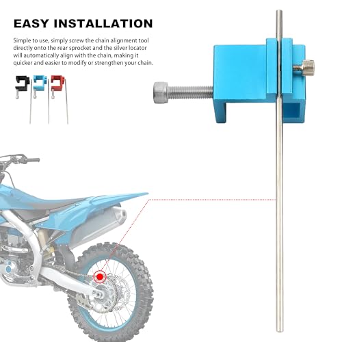 Image of Motorcycle Chain Alignment Tool,Aluminium Chain Adjusting Tool For ATV Sprocket Sport Dirt Bike Motor Scooter Repair Parts-Blue