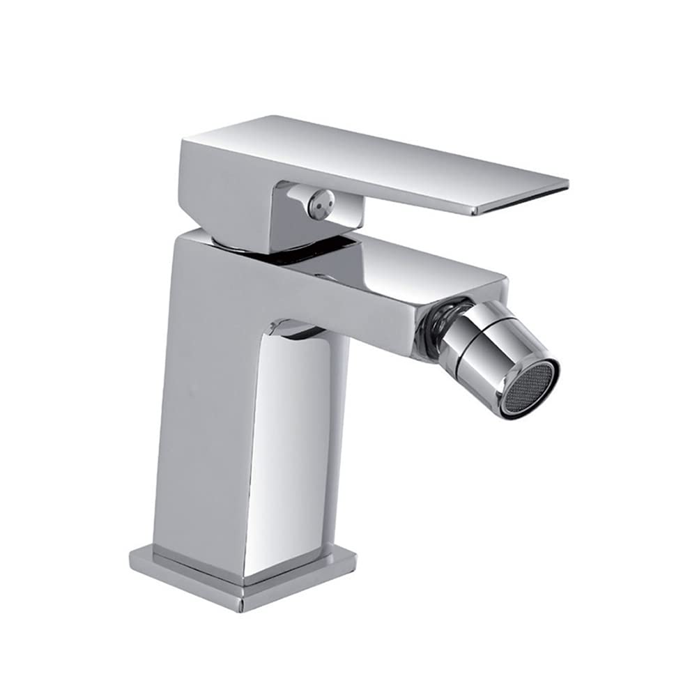 Set rubinetti miscelatori lavabo e bidet cromati, scarico click clack incluso, serie Kubo (Set Lavabo e Bidet)