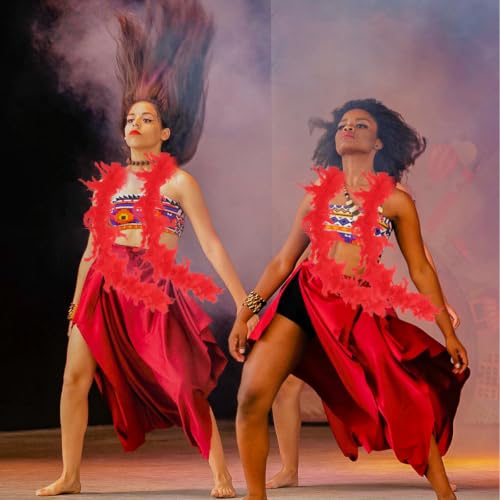 Boa de plumas roja ideal para obsequios y cotillón de eventos 5