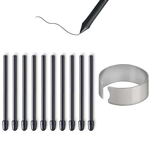 10X Puntas de Repuesto para Wacom Pro Pen 2/Slim/3D&Classic Pen, Mobile Studio Pro(DTHW1320/1620),Cintiq Pro(DTH1320/1620/2421/3221&DTK2421),Cintiq 16(DTK1660/1661),Intuos Pro(PTH460/660/860),Negro