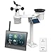 Bresser Wetterstation Funk mit Außensensor - solarbetrieben - und Thermo-Hygro-Funksensor MeteoChamp HD WLAN-Wetter-Center 7-in-1 inkl. Windmesser und Regenmesser
