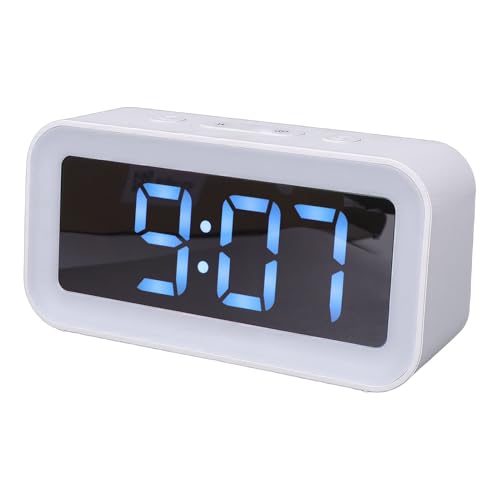 Reloj dual digital LED Cocoarm con alarmas dobles y volumen ajustable para mesita de noche 5