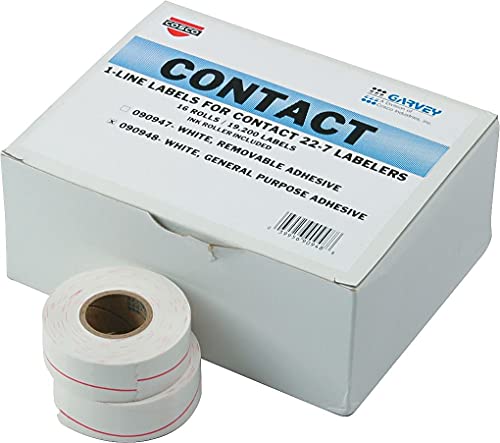 Comparativas de Cinta americana precio que Puedes comprar On-line. 20 Garvey Etiquetas de marcador de precios de una línea, 7/16 x 13/16 pulgadas, blanco, 1200/rollo, 16 rollos/caja (090948)