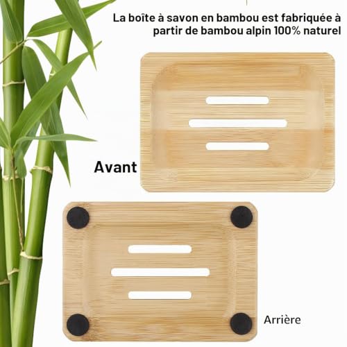 Porte-savon bambou naturel ajouré 11x8 cm RUOJLING