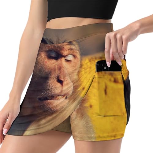 Skort athlétique femme anti-frottement avec poche de rangement pour sport
