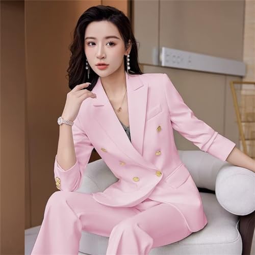 Women's 2024 Fall Business Blazer Pant Suit Set for Work 2 Pieces Set Suiting4