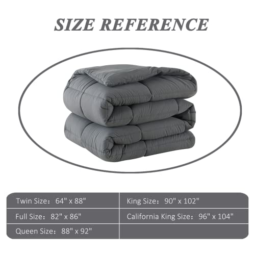 Elnido Queen G-DAC-GKG ® All-Season Gray Down Alternative Quilted Comforter- Corner Duvet Tabs-Machine Washable-Duvet Insert Or Stand-Alone Lightweight Comforter-King Size thumb #6