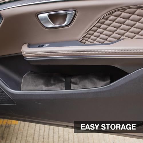 Image of Leader Accessories Velvet Waterproof Car Seat Cover Anti-Slip for Gym Workout, Running, Swimming, Beach and Hiking, Universal Bucket Seat Protector for Cars, SUVs and Trucks Dark Grey