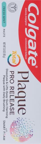 Image of Colgate Total Plaque Pro Release Fresh Mint Toothpaste, Anticavity Fluoride Toothpaste, Fights Plaque, Bad Breath, Tartar Buildup, and Helps Protect Teeth from Sensitivity, 3.0 oz (Pack of 2)
