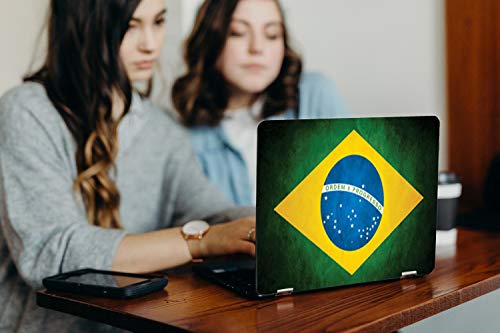 Image of Galaxsia Brazilian Flag Vinyl Laptop Skin /Sticker /Cover /Decal Compatible for Any Laptop (Hp /Dell /Sony /Acer /Lenovo /Asus etc..) Brand Models of Size17 to 17.3 Inches Laptop Or Notebook.