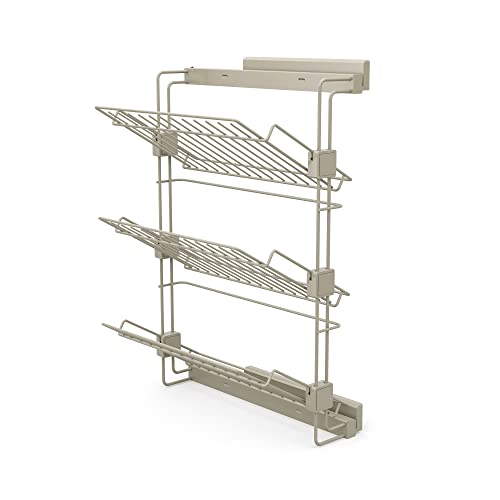 EMUCA - Zapatero Lateral extraíble para armarios y vestidores Hack, Derecha, Pintado Color Piedra Texturizado, Acero