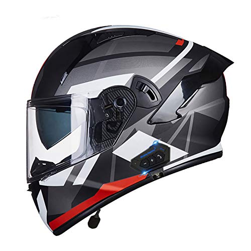 Casque intégral moto bluetooth haut confort double visière toutes saisons