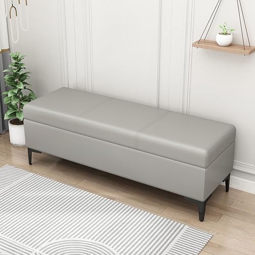 IYUESQ Banco de Almacenamiento de Piel sintética, tapizado, para cabecera de Cama, otomana de Entrada con Espacio de Almacenamiento para Dormitorio y Sala de Estar, soporta 150 kg (100 x