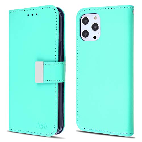 MyBat MyJacket Wallet Xtra Series Compatible with Apple iPhone 12 Pro Max - Teal Green/Dark Blue