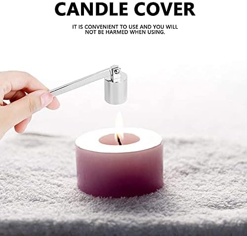 Candle Wick Snuffer, 7.5 * 0.9in Candle Accessory with Long Handle Stainless Steel Wick Snuffers Candle Tool for Putting Out Extinguish Candle Wicks Flame Safely(Silver)