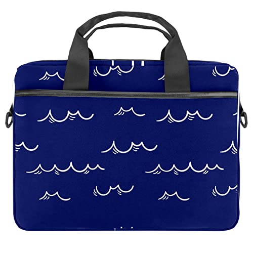Sacoche ordinateur 13.3 sac bandoulière PC portable 14 pouces bleu marin