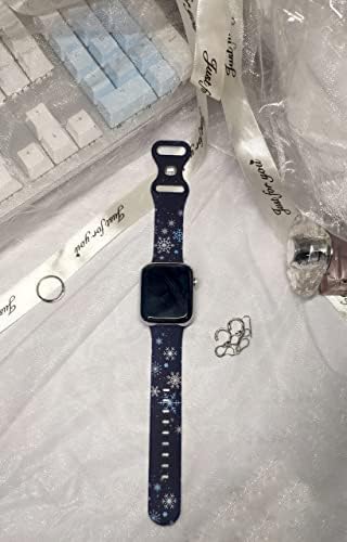 Miniatura 5 de Correa de reloj de Navidad compatible con Apple Watch de 1.496 in 1.575 in 1.614 in 1.654 in 1.732 in 1.772 in, correa de silicona para reloj de