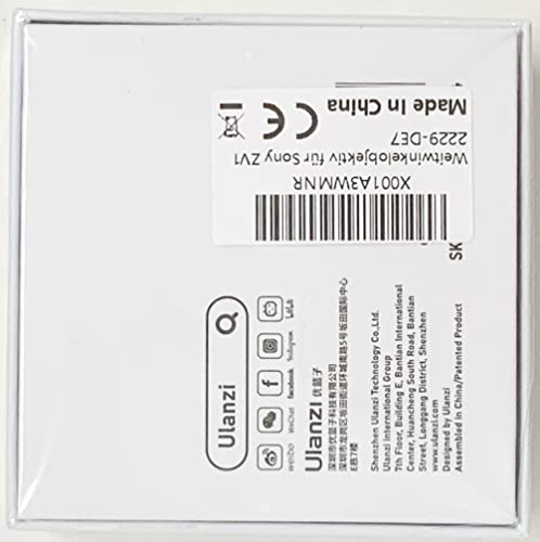 Lente Grande Angular para Sony ZV1, ULANZI WL-1 ZV1 18mm Grande Angular/10X Macro 2 em 1 Lente Adici