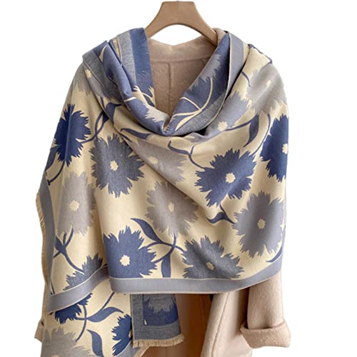 Écharpe chaude pour les femmes avec imprimé floral pashmina hiver