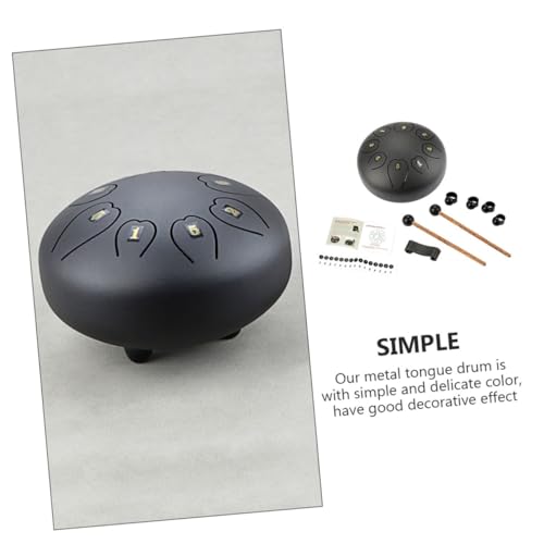 Tambor de lengua metálico negro grande para principiantes miniatura 4