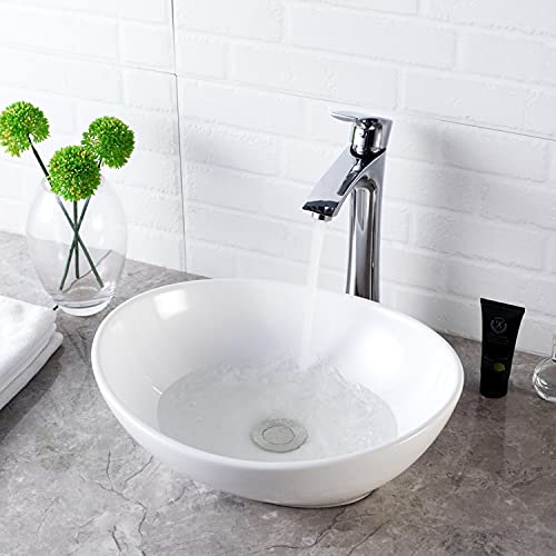 Oval Bathroom Vessel Sink - Lordear 16"x13" Modern Egg Shape Above Counter White Porcelain Ceramic Bathroom Vessel Vanity Sink Art Basin Oval Bathroom Vessel Sink - Lordear 16"x13" Modern Egg Shape Above Counter White Porcelain Ceramic Bathroom Vessel Vanity Sink Art Basin