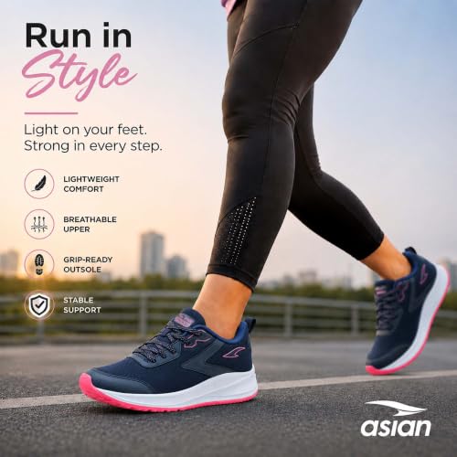 Image of ASIAN Mercury-21 Women's Running Shoes | Lightweight Shoes with EVA Sole, Breathable Knit Comfort, Stylish Casual Running, Walking & Sports Shoes for Girls