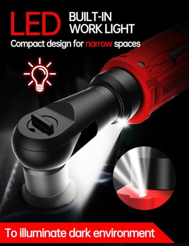 1/2 Inch Cordless Ratchet Wrench, for Milwaukee M18 Battery, 88Ft-Lbs, 0-400RPM, Electric Ratchet Wrench Set with Variable Speed Trigger, Reinforced Head, R&F Switch, 7 Sockets, 3/8" to 1/4" Adapter