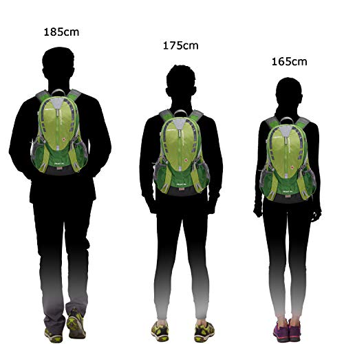 25L Hiking Backpack Trekking Backpack Waterproof for Children Outdoor Rucksack Hiking Travel Camping Multipurpose Daypack with Rain Cover Green