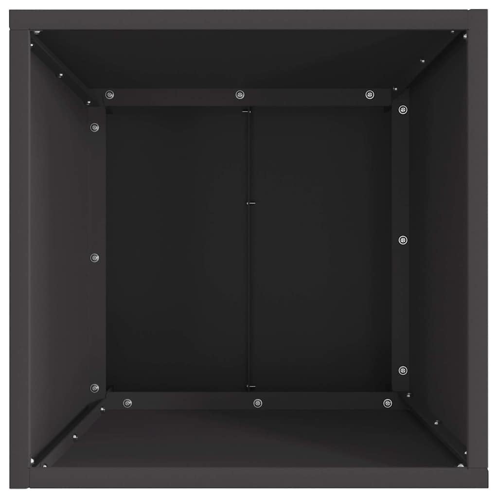 Brasero negro 40 x 40 x 35 cm de acero para jardín, terraza, balcón, chimenea de acero, aspecto con calor para noches acogedoras al aire libre