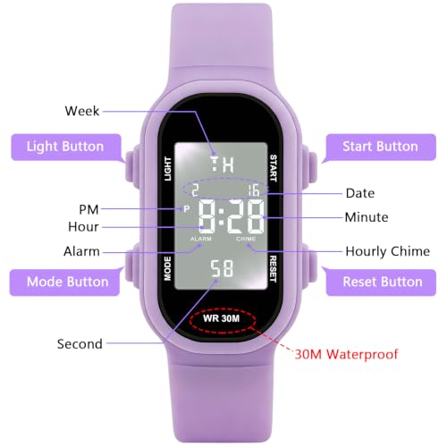 Image of Juboos Kids Watch Digital Waterproof Wristwatch for Boys Girls Age 7-16