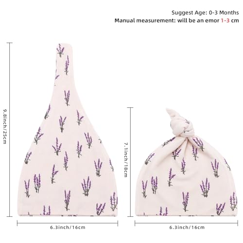 Image of LifeTree Muslin Swaddle Blankets, Muslin Baby Boy Swaddle Blanket, Headband and Hat Set with Birth Announcement Card, Newborn Unisex Receiving Organic Cotton Blankets, Lavender Pattern