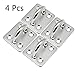 Produktbild 58DY M6 304 Edelstahl längliches Pad Ösenplatte Wandhalter Haken Heavy Duty Anker-Metall-Wandanker Heftklammern Marine Hardware Heftklammern Hakenschlaufe 4 Stück Set