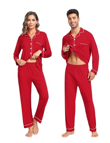 Christmas Family Matching Pajamas Set Couples Button Down Sleepwear Loungewear Long Sleeve Plaid Pjs Lounge Set2