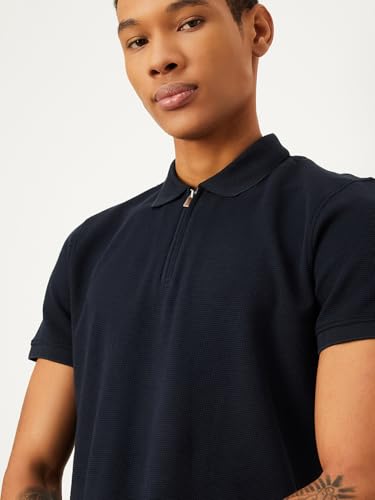 Image of Max Men Textured Zipper Polo T-Shirt