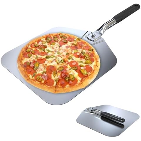 BBQSTAR 12-In Pizza Peel, Aluminum Pizza Paddle with Foldable Handle, Lightweight Pizza Turning Shovel for Pizza Oven/Grills, Homemade Pizza Accessory Cover