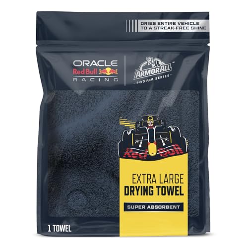 Armor All Extra Großes Mikrofasertrockentuch – Premium-Autotrockentuch, Ultra-absorbierend, weiches Finish – Entwickelt in Zusammenarbeit mit Oracle Red Bull Racing