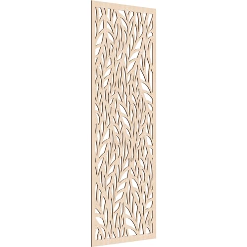 Image of Ortonville Decorative Pierced Fretwork Wood Wall Panels, 37 3 /8 inchW x 94 3 /8 inchH x 3 /8 inchT, Red Oak