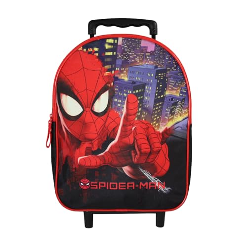 Bagtrotter - Spider-Man - Sac à Dos Scolaire à Roulettes - Noir - 1 Compartiment Zippé - Bretelles Matelassées - 25x12x32cm - Matière Polyester - Sac à Dos...