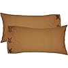 Vhc brands stratton star cotton primitive bedding appliqued king pillow case set of 2 dark khaki tan  urban country home decor