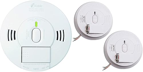 Kidde Detector de humo y monóxido de carbono, con cable duro, combinación de interconexión de humo y CO alarma con batería de respaldo, alerta de