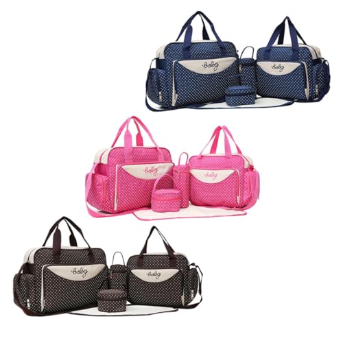 Bolso de maternidad para mujer con set de 5 piezas y tela elegante 5