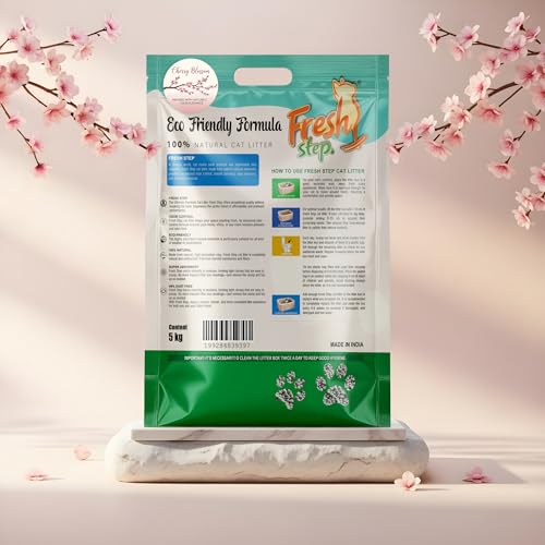 Image of Fresh Step Dream Flower Scented Cat Litter - 5kg | Ultra Absorbent, Quick Clumping, Odor Control, Dust-Free Formula for Cats (Pack of 3)