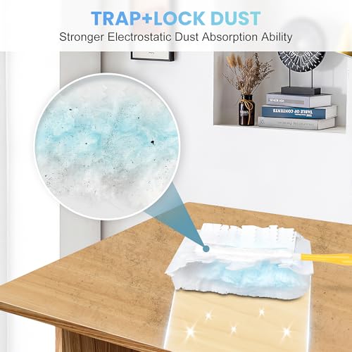 Image of 50-Pack 180 Duster Refills for Swiffer Duster Refill, Ultra Sticky Cleaning Duster, Effortless Dusting for Furniture, Fans, Shelves, Long-Lasting & Fragrance-Free with 1 Handle