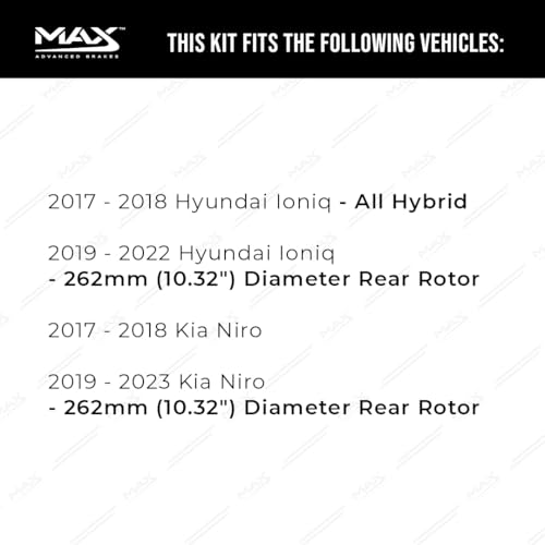 Image of Max Advanced Brakes Front & Rear Brake Kit Compatible With 2017 2018 2019-2023 Hyundai Ioniq Compatible With Kia Niro Replacement Premium OE Disc Brake Rotors and Ceramic Brake Pads