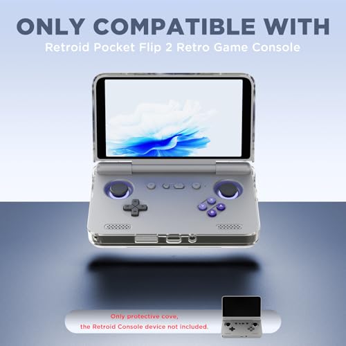 Image of for Retroid Pocket Flip 2 Retro Game Console Protective Case,Clear TPU Cover Compatible with Retroid Pocket Flip 2,Shockproof Drop-Proof Game Console Case Cover (Clear Gray)