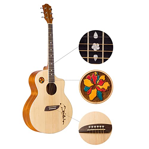 MEIeynt Ensemble de démarrage pour Guitare Acoustique pour débutant de 41 po avec étui, Sangle, capodastre, Cordes… - Les Beatles, Paul McCartney, John Lennon, RIngo Starr, George Harrison MEIeynt Ensemble de démarrage pour Guitare Acoustique pour débutant de 41 po avec étui, Sangle, capodastre, Cordes… – Image 6